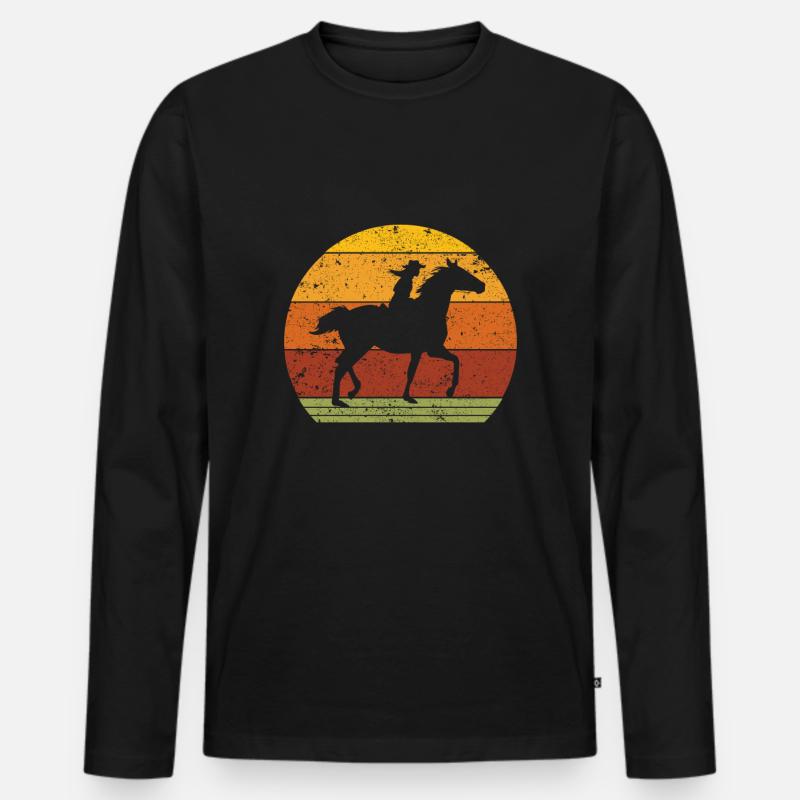 Muss Reiten - Männer Premium Bio Langarmshirt - Schwarz
