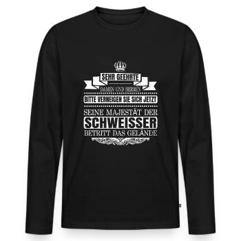 Schweißer Metallbauer Schweisser Schweißen - Männer Premium Bio Langarmshirt - Schwarz - Vorne - Nico (187cm)