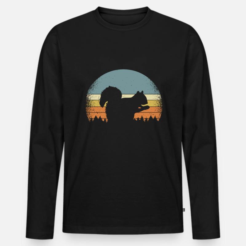 Eichhörnchen Nagetiere Streifenhörnchen - Männer Premium Bio Langarmshirt - Schwarz