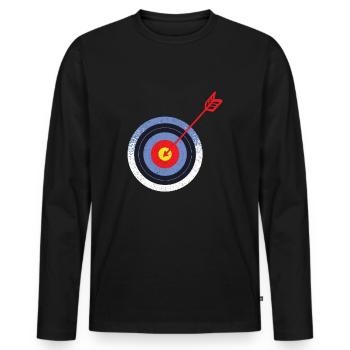 Bogenschießen Bogenschiessen Bogensport - Männer Premium Bio Langarmshirt - Schwarz - Vorne - Nico (187cm)
