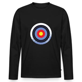 Bogenschießen Bogenschiessen Bogensport - Männer Premium Bio Langarmshirt - Schwarz - Vorne - Nico (187cm)