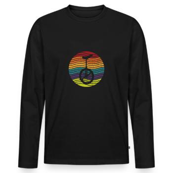 Monocycle monocycle monocycle monocycle monocycle - T-shirt manches longues Premium bio Homme - noir - Devant - Nico (187cm)
