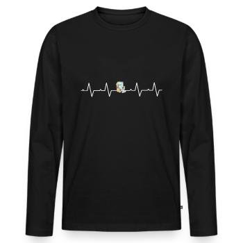 Panier de plage - T-shirt manches longues Premium bio Homme - noir - Devant - Nico (187cm)