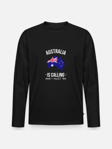 Australia Australian Australian Australian - Men's Premium Organic Long Sleeve Shirt - black