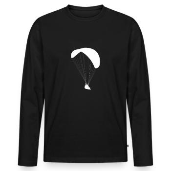 Gleitschirm Gleitschirmfliegen Paragliding - Männer Premium Bio Langarmshirt - Schwarz - Vorne - Nico (187cm)
