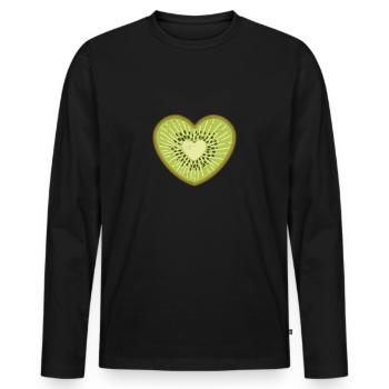Kiwi - Men's Premium Organic Long Sleeve Shirt - black - Front - Nico (187cm)