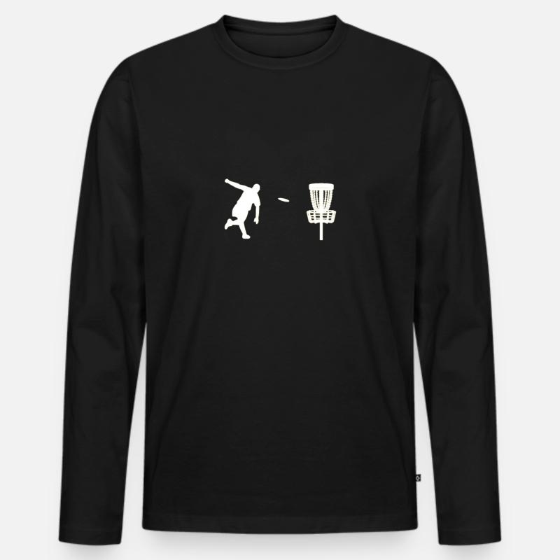 Disc Golf Flugscheibe Discgolfer Geschenk - Männer Premium Bio Langarmshirt - Schwarz
