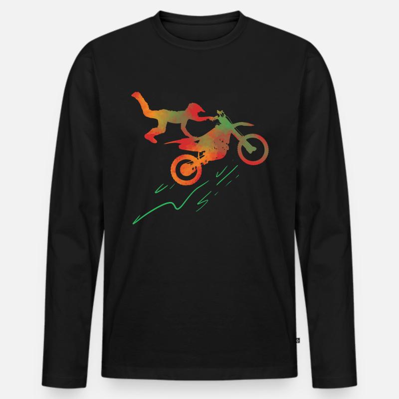 Motorcross Racer Rennfahrer Gift - Männer Premium Bio Langarmshirt - Schwarz