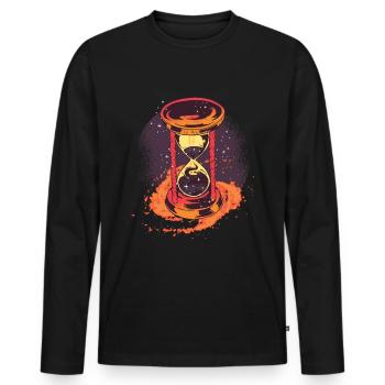 Hourglass imagination - Men's Premium Organic Long Sleeve Shirt - black - Front - Nico (187cm)