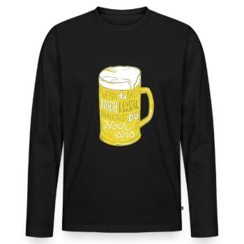 Beer drink alcohol - Men's Premium Organic Long Sleeve Shirt - black - Front - Nico (187cm)