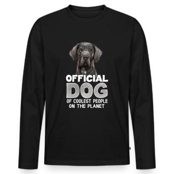 Great Dane dog - Men's Premium Organic Long Sleeve Shirt - black - Front - Nico (187cm)