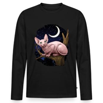 Sphynx - T-shirt manches longues Premium bio Homme - noir - Devant - Nico (187cm)