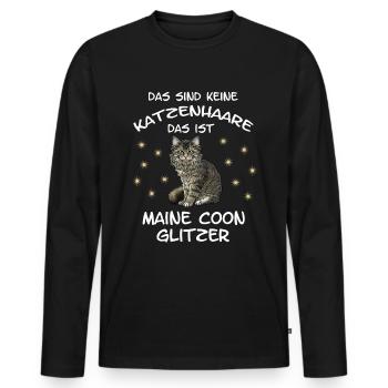 Maine Coon Katze - Männer Premium Bio Langarmshirt - Schwarz - Vorne - Nico (187cm)