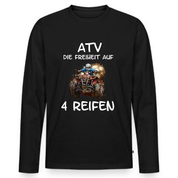 ATV quad offroad - Men's Premium Organic Long Sleeve Shirt - black - Front - Nico (187cm)