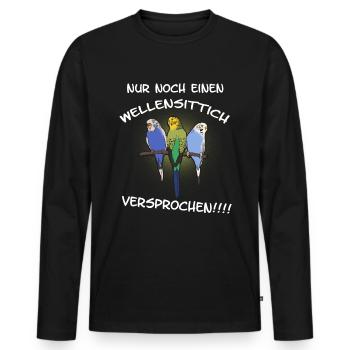 Budgie promised - Men's Premium Organic Long Sleeve Shirt - black - Front - Nico (187cm)
