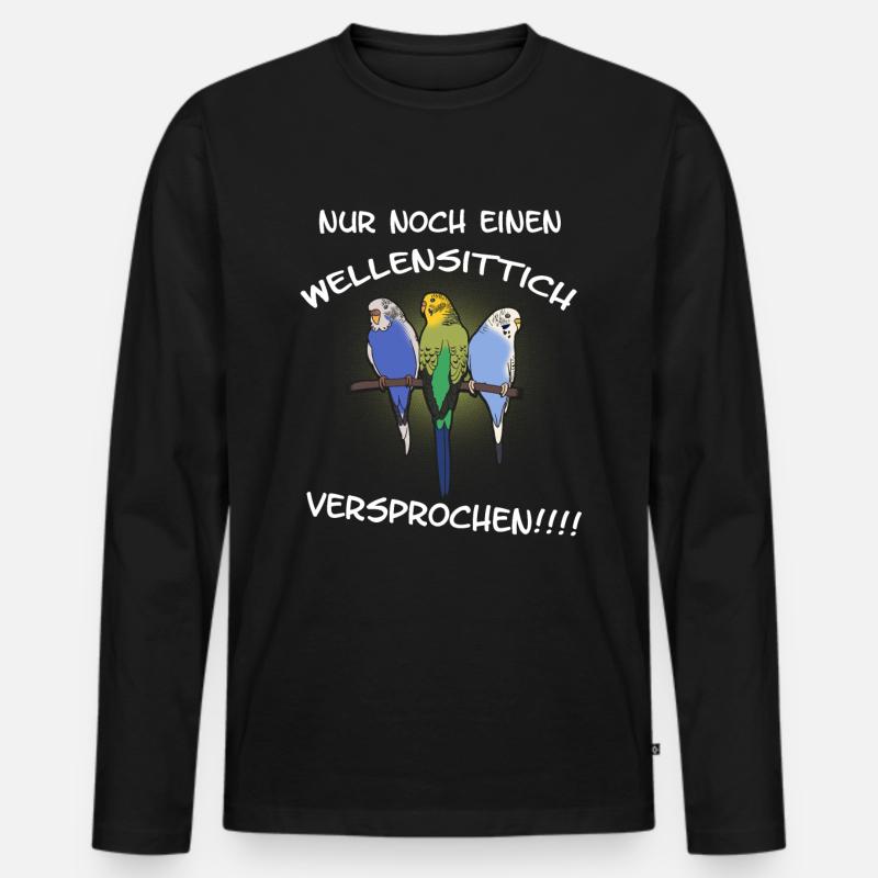 Wellensittich Versprochen - Männer Premium Bio Langarmshirt - Schwarz