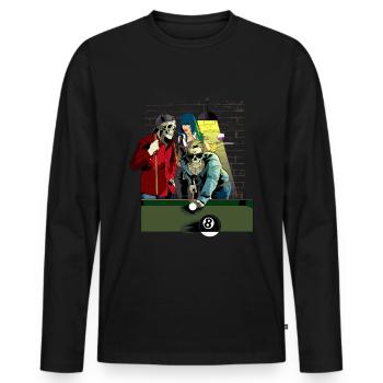 Billard Pool Snooker - T-shirt manches longues Premium bio Homme - noir - Devant - Nico (187cm)