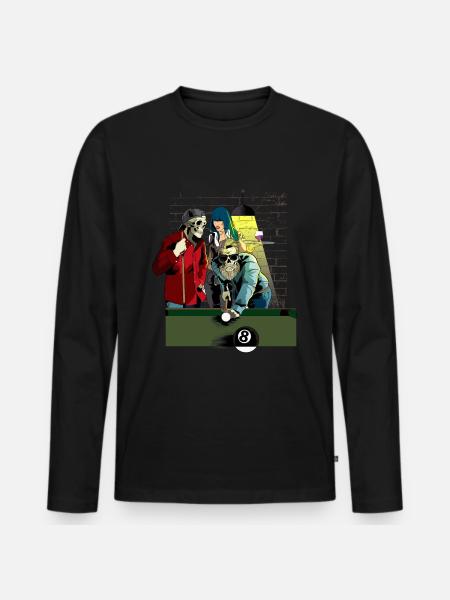 Billard Pool Snooker - Männer Premium Bio Langarmshirt - Schwarz