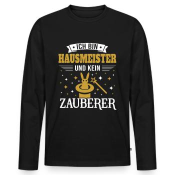 Lustiges Hausmeister Facility Manager Fun Geschenk - Männer Premium Bio Langarmshirt - Schwarz - Vorne - Nico (187cm)