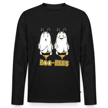 Boo Bees Halloween Bees - Men's Premium Organic Long Sleeve Shirt - black - Front - Nico (187cm)