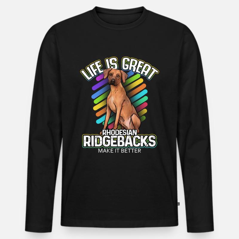 Rhodesian Ridgeback - Männer Premium Bio Langarmshirt - Schwarz