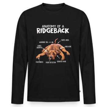 Rhodesian Ridgeback - T-shirt manches longues Premium bio Homme - noir - Devant - Nico (187cm)