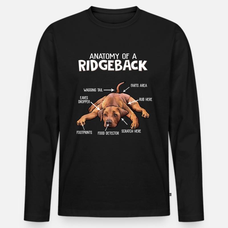 Rhodesian Ridgeback - Männer Premium Bio Langarmshirt - Schwarz