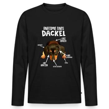 Dackel Hund Hunderasse - Männer Premium Bio Langarmshirt - Schwarz - Vorne - Nico (187cm)