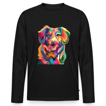 Artistic dog dog - Men's Premium Organic Long Sleeve Shirt - black - Front - Nico (187cm)