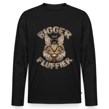 Maine Coon Chat - T-shirt manches longues Premium bio Homme - noir - Devant - Nico (187cm)