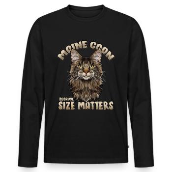 Maine Coon Chat - T-shirt manches longues Premium bio Homme - noir - Devant - Nico (187cm)