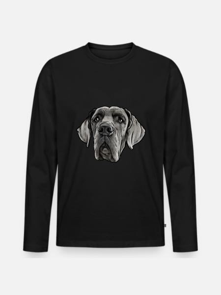 Great Dane dog - Men's Premium Organic Long Sleeve Shirt - black