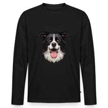 Chien de berger australien - T-shirt manches longues Premium bio Homme - noir - Devant - Nico (187cm)