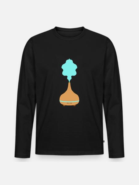 Aroma Diffuser / Duftlampe / Raumbefeuchter - Männer Premium Bio Langarmshirt - Schwarz