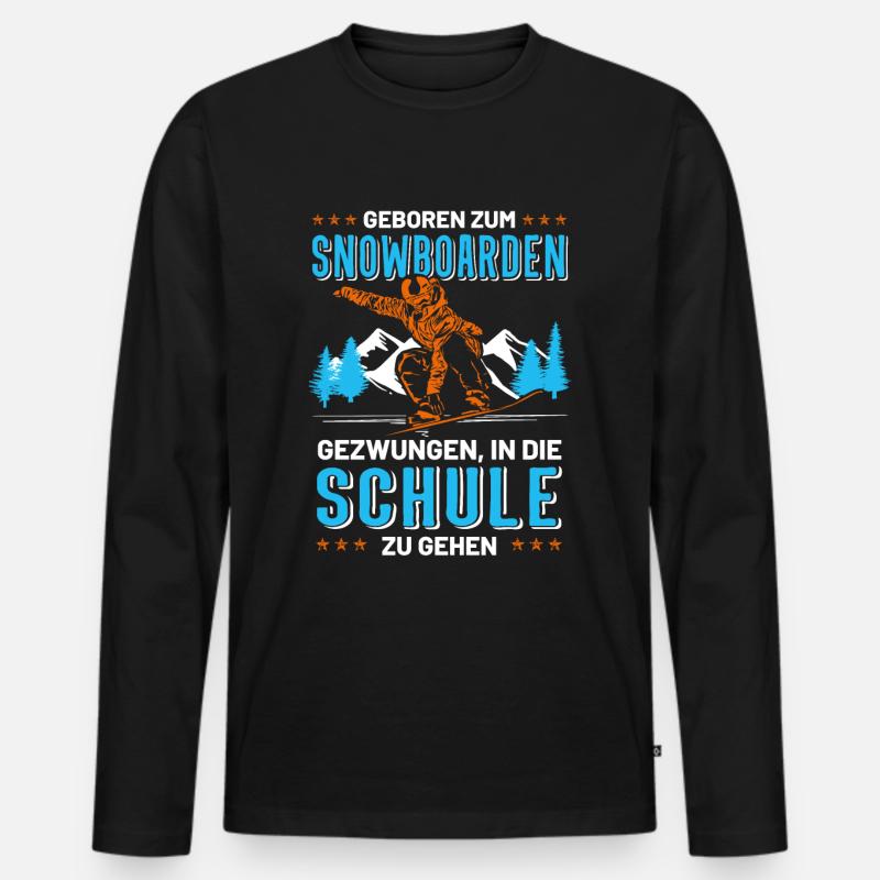 Schüler Snowboard Snowboarder lustiger Spruch - Männer Premium Bio Langarmshirt - Schwarz