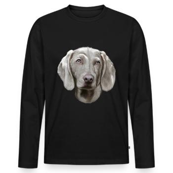 Weimaraner Hund - Männer Premium Bio Langarmshirt - Schwarz - Vorne - Nico (187cm)