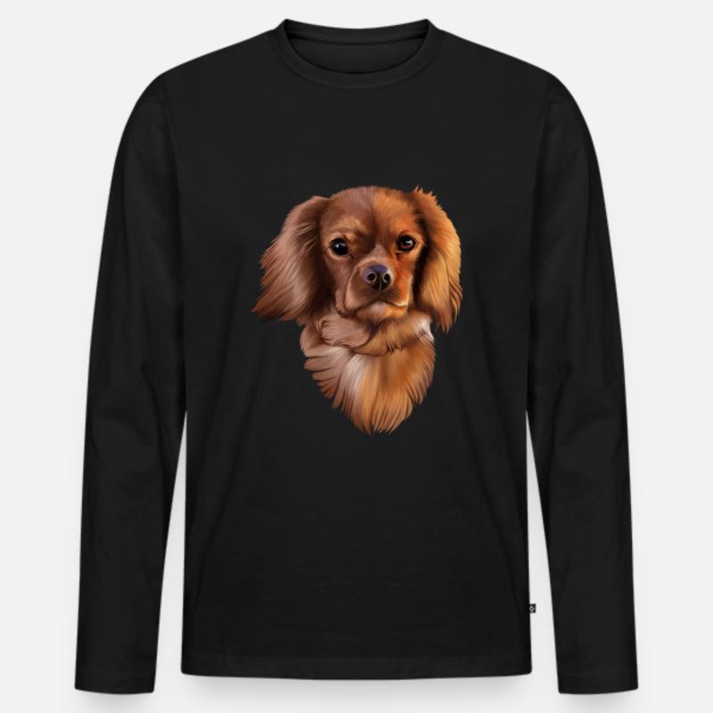 Cavalier King Charles Hund - Männer Premium Bio Langarmshirt - Schwarz