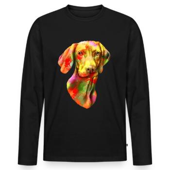 Cadeau de race de chien chien Vizsla - T-shirt manches longues Premium bio Homme - noir - Devant - Nico (187cm)