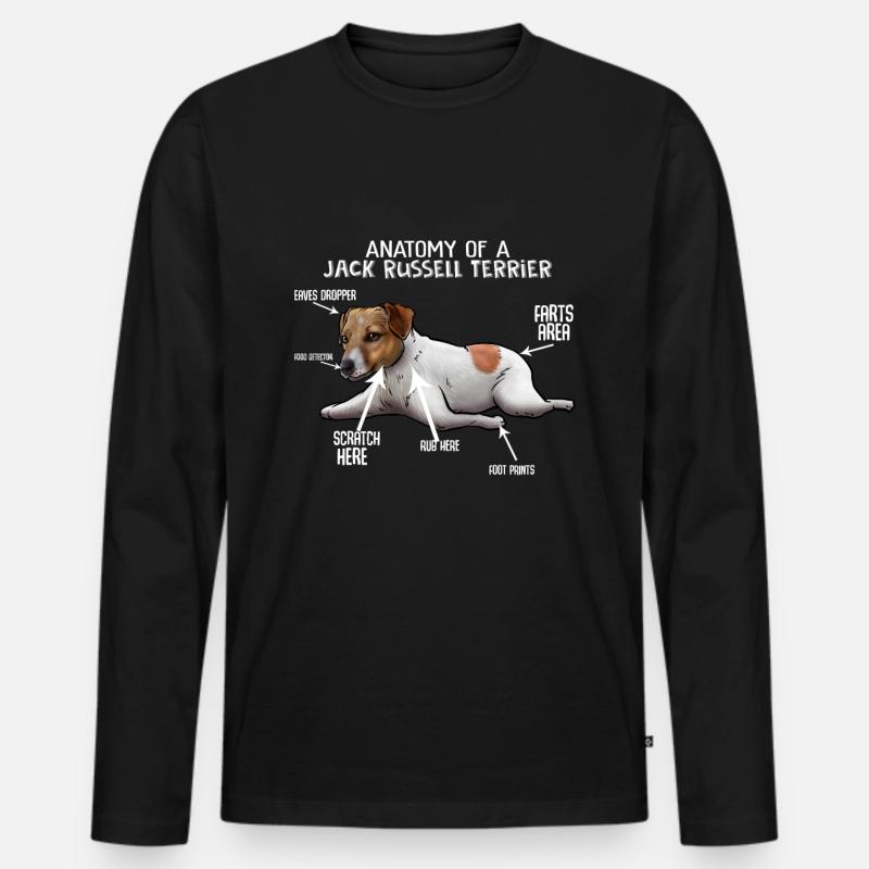Jack Russell Terrier Hund - Männer Premium Bio Langarmshirt - Schwarz