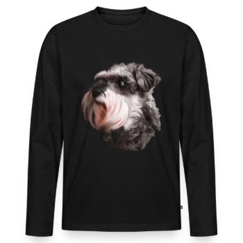 Schnauzer chien schnauzer géant - T-shirt manches longues Premium bio Homme - noir - Devant - Nico (187cm)