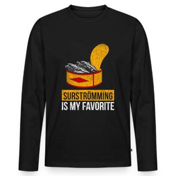 Tenue drôle de surstromming - T-shirt manches longues Premium bio Homme - noir - Devant - Nico (187cm)