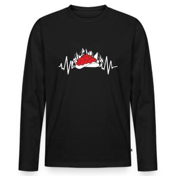 Black Forest Bollenhut Mountains EKG - Men's Premium Organic Long Sleeve Shirt - black - Front - Nico (187cm)