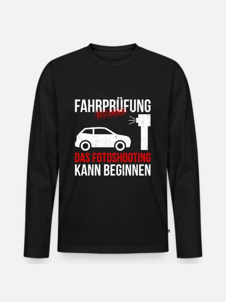 Führerschein bestanden fotoshooting - Männer Premium Bio Langarmshirt - Schwarz