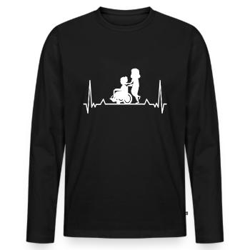 Infirmière gériatrique Herschlag ECG - T-shirt manches longues Premium bio Homme - noir - Devant - Nico (187cm)