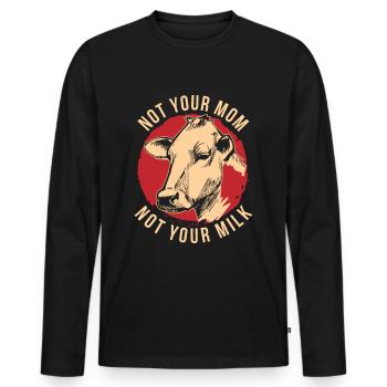 Adversaire végétalien au lait de vache - T-shirt manches longues Premium bio Homme - noir - Devant - Nico (187cm)