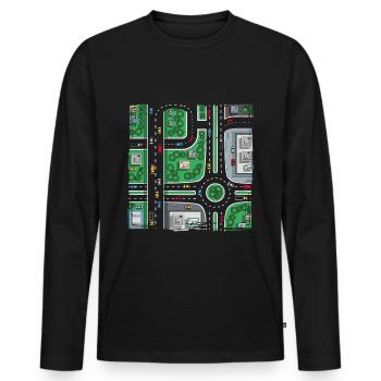 Play mat play carpet - Men's Premium Organic Long Sleeve Shirt - black - Front - Nico (187cm)