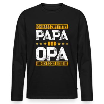Papa Opa zwei Titel Vatertag Opa Loading Geschenk - Männer Premium Bio Langarmshirt - Schwarz - Vorne - Nico (187cm)