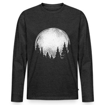 Enso trees circle - Men's Premium Organic Long Sleeve Shirt - heather anthracite - Front - Nico (187cm)