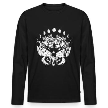 Moon rose moth witchcraft - Men's Premium Organic Long Sleeve Shirt - black - Front - Nico (187cm)