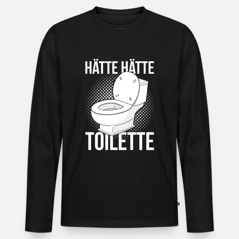 Hätte Hätte Toilette - Männer Premium Bio Langarmshirt - Schwarz